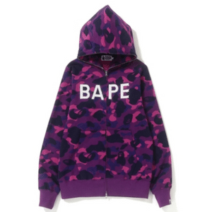 BAPE Color Camo College Full Zip Hoodie FW21 Purple