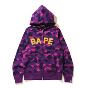 BAPE Color Camo College Full Zip Hoodie Purple