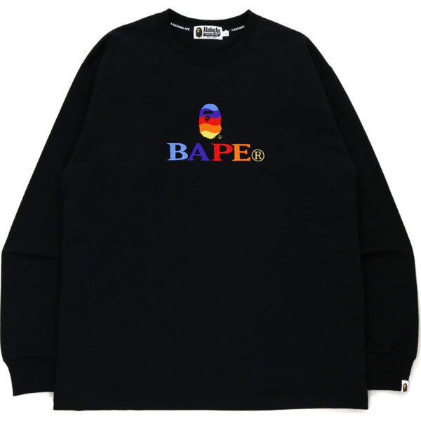 BAPE EMBROIDERY RELAXED FIT LS TE MENS