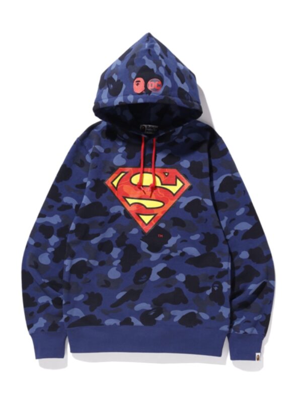 BAPE x DC Superman Color Camo Pullover Hoodie