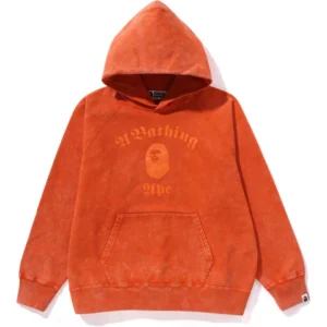 A BATHING APE OVERDYE PULLOVER RELAXED FIT RED HOODIE MENS